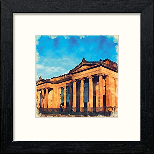 Edinburgh Royal Academy in Black Wood frame, premium wall art print