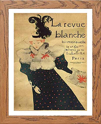 Vintage Poster La Revue Blancheb in Wood frame, premium wall art print