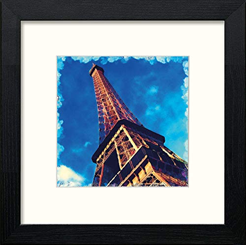 Paris Eiffel in Black Wood frame, premium wall art print