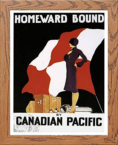 Vintage Poster Homeward Bound Canadian Pacific in Wood frame, premium wall art print