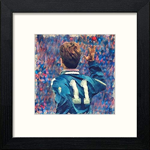 Brian Laudrup in Black Wood frame, premium wall art print