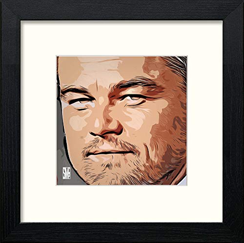 Leonardo Dicaprio in Black Wood frame, premium wall art print