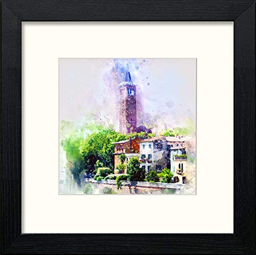 Amalfi in Black Wood frame, premium wall art print