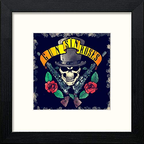 Guns N Roses in Black Wood frame, premium wall art print