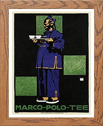 Vintage Poster Marco Polo Tee Advertising in Wood frame, premium wall art print