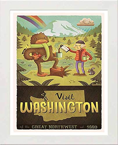 L Lumartos Vintage Poster Washington State Hiking Camping Nature