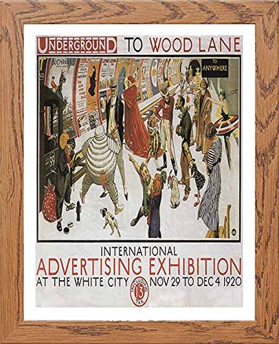 Vintage Poster International Advertising Exhibition in Wood frame, premium wall art print