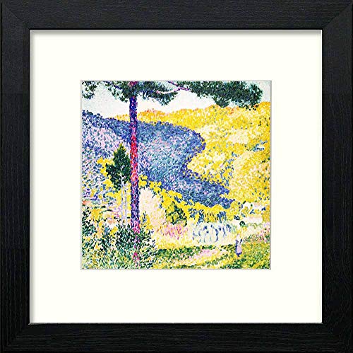 Vintage Valley With Fir in Black Wood frame, premium wall art print