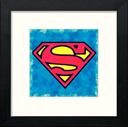 Superman in Black Wood frame, premium wall art print