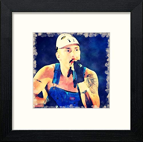 Eminem in Black Wood frame, premium wall art print