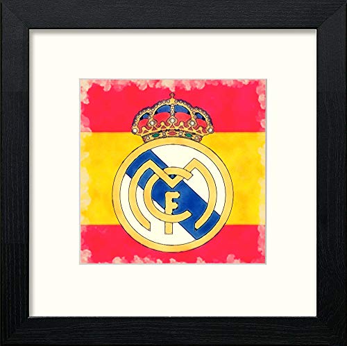 Real Madrid Fc in Black Wood frame, premium wall art print