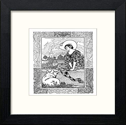 Vintage Poster Big Book Of Nursery Rhymes (65) in Black Wood frame, premium wall art print