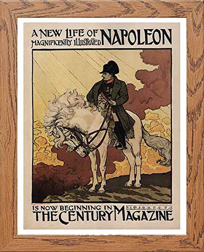 Vintage Poster Maf126 The Century Magazine Napoleon Eugene Grasset in Wood frame, premium wall art print