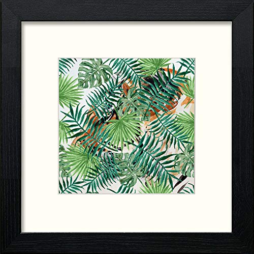 Palms in Black Wood frame, premium wall art print