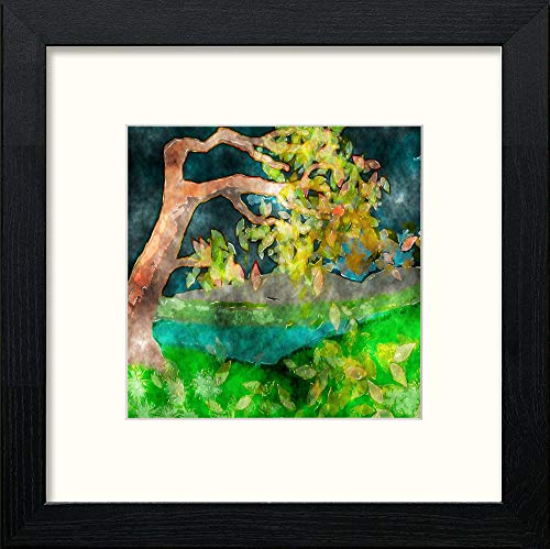 The Crooked Tree in Black Wood frame, premium wall art print