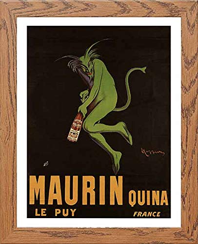 Vintage Poster Maurin Quina Advertising in Wood frame, premium wall art print