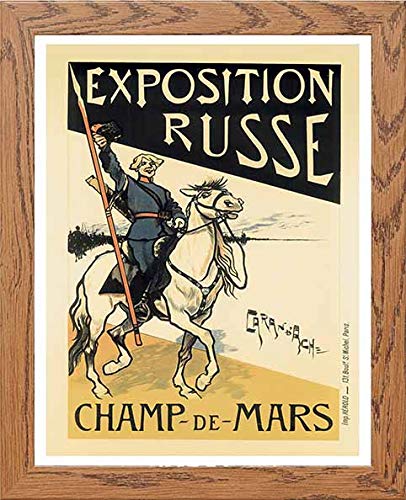 Vintage Poster Maf070 Exposition Russe Caran D'ache in Wood frame, premium wall art print