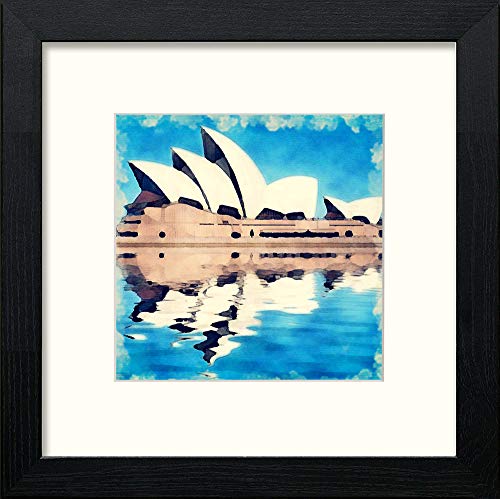 Sydney Opera House in Black Wood frame, premium wall art print