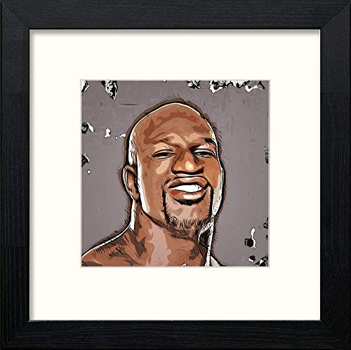 WWE Raw Thaddeus Bullard in Black Wood frame, premium wall art print