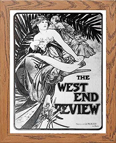 Vintage Poster Alphonse Mucha Poster For The West End Review 1898 in Wood frame, premium wall art print