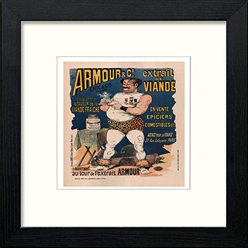 Vintage Poster Armour & Co Albert Guillaume in Black Wood frame, premium wall art print