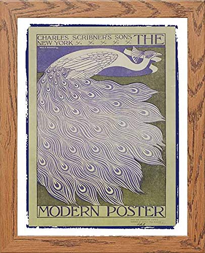 Vintage Peacock Poster The Modern in Wood frame, premium wall art print