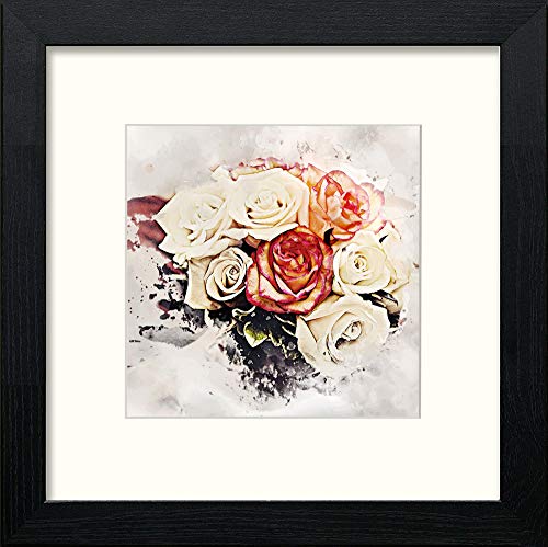 Roses in Black Wood frame, premium wall art print