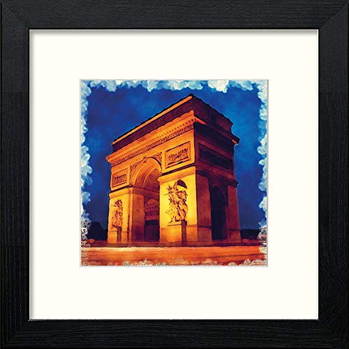 Paris Arc De Triumph in Black Wood frame, premium wall art print
