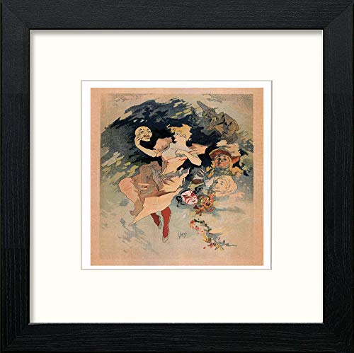 Vintage Poster Jules Cheret in Black Wood frame, premium wall art print