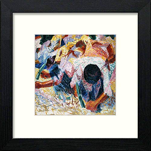 Vintage The Street Pavers in Black Wood frame, premium wall art print