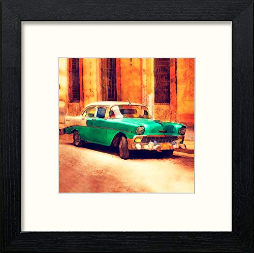 Cuban Car in Black Wood frame, premium wall art print