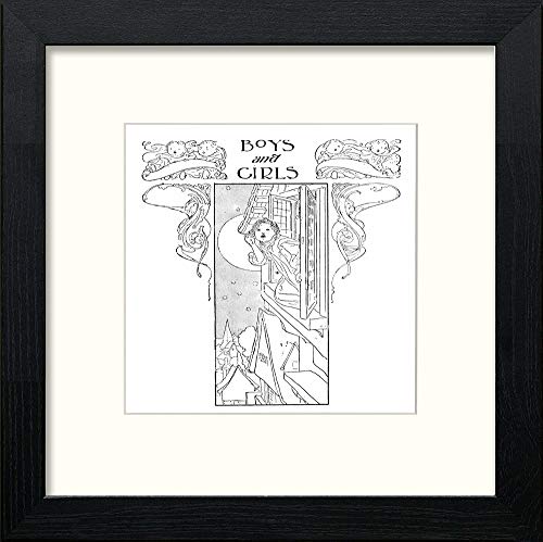 Vintage Poster Big Book Of Nursery Rhymes (34) in Black Wood frame, premium wall art print