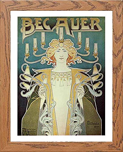 Vintage Poster Bec Auer in Wood frame, premium wall art print