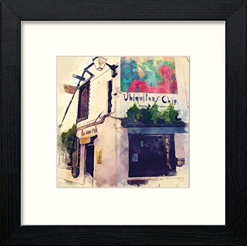 Glasgow Ubiquitous Chip in Black Wood frame, premium wall art print