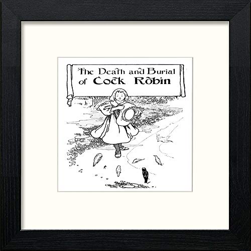 Vintage Poster Big Book Of Nursery Rhymes (39) in Black Wood frame, premium wall art print