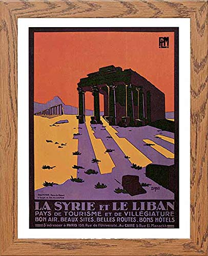 Vintage Poster Syria And Lebanon Vintage Travel in Wood frame, premium wall art print