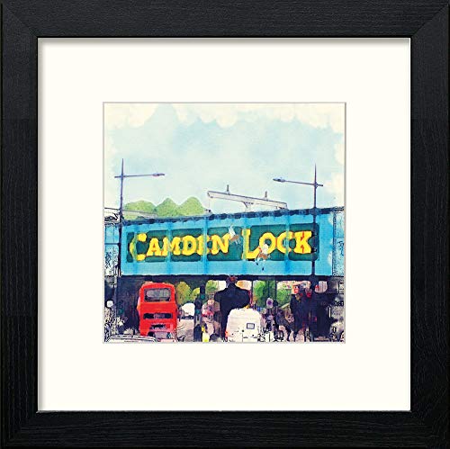 London Camden in Black Wood frame, premium wall art print