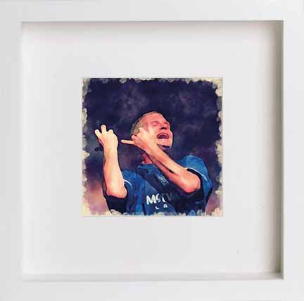 Glasgow Rangers Football Club Paul Gascoigne Artwork 0059 in Paul Gascoigne Artwork frame, premium wall art print