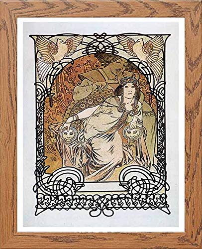 Vintage Poster Alphonse Mucha Ilsee Princesse De Tripoli 1897b in Wood frame, premium wall art print