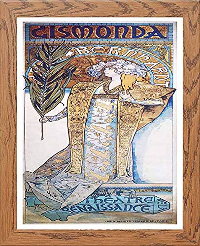 Vintage Poster Alphonse Mucha Gismonda 1894 in Wood frame, premium wall art print
