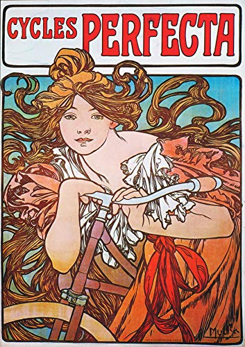 L Lumartos Vintage Poster Alphonse Mucha Cycles Perfecta C1897 Bike