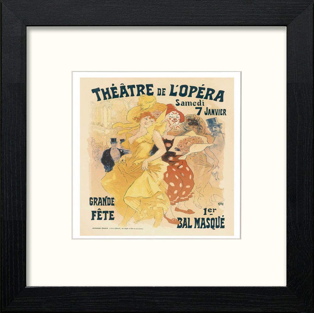 Vintage Poster Maf149 Theatre De L'opera Jules Cheret in White frame, premium wall art print