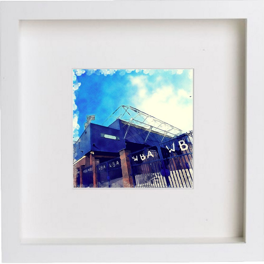 West Bromwich Albion Football Club, The Hawthorns 0206 in White frame, premium wall art print