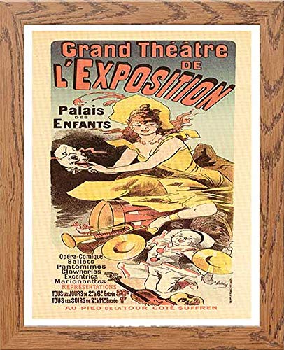 Vintage Poster Grand Theatre De Lexposition Palais Des Enfants in Wood frame, premium wall art print