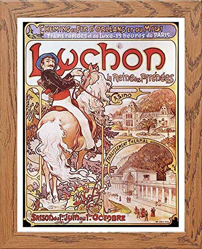 Vintage Poster Alphonse Mucha Queen Of The Pyrenees C1896 in Wood frame, premium wall art print
