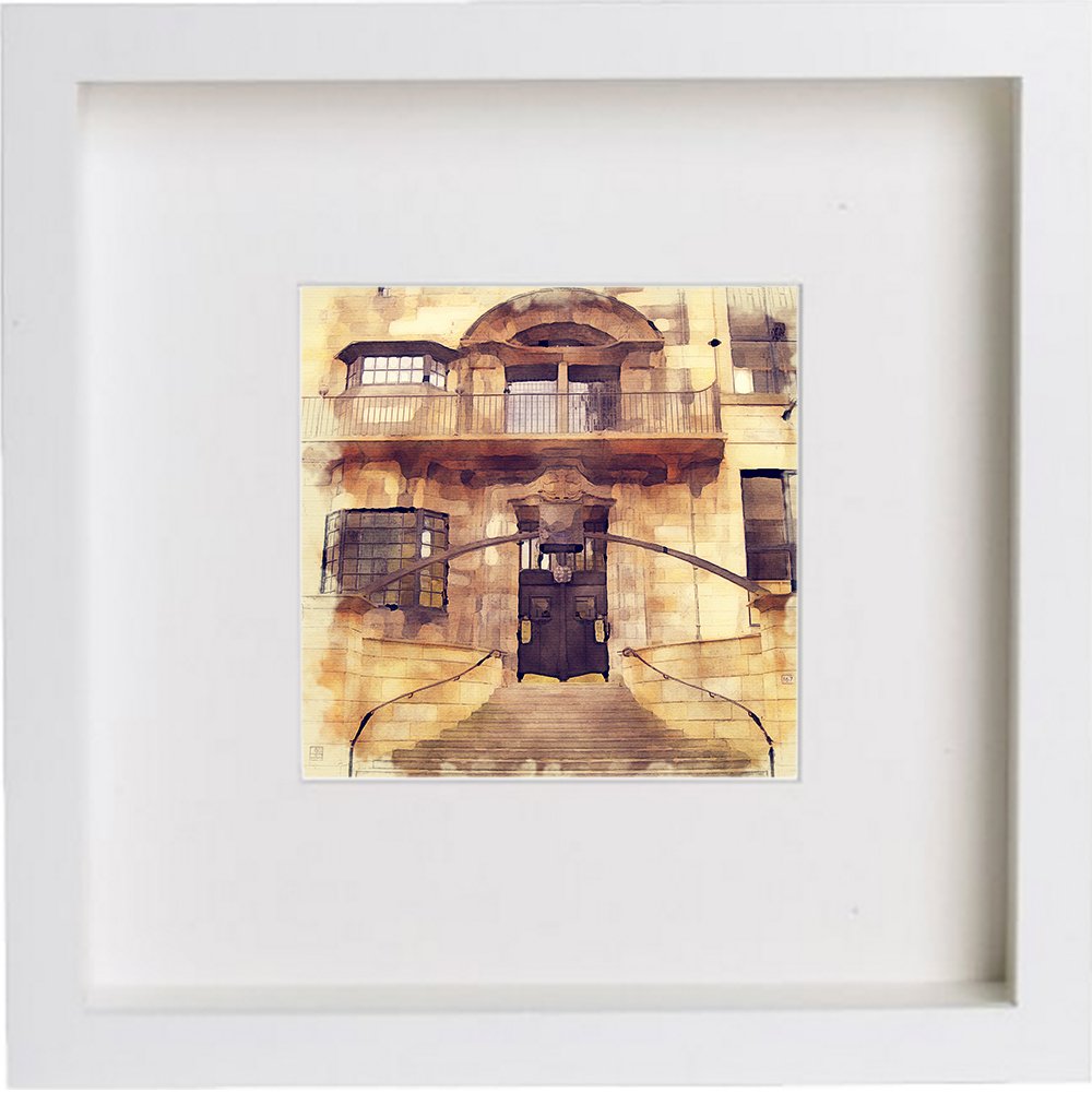 The Glasgow School Of Art 202 in White frame, premium wall art print