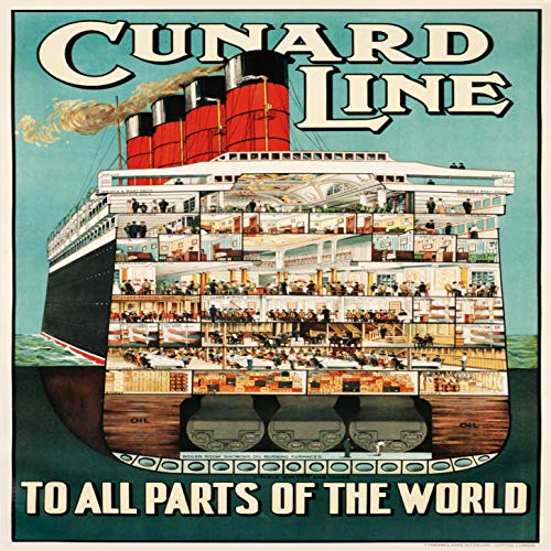 L Lumartos Vintage Cunard Line Poster