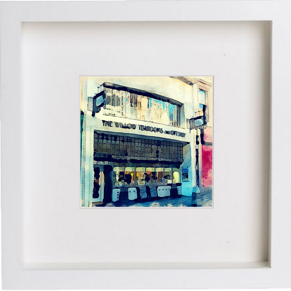 Glasgow Rennie Macintosh Willow Tearooms Glasgow, Scotland 0173 in Wooden Box Frame frame, premium wall art print