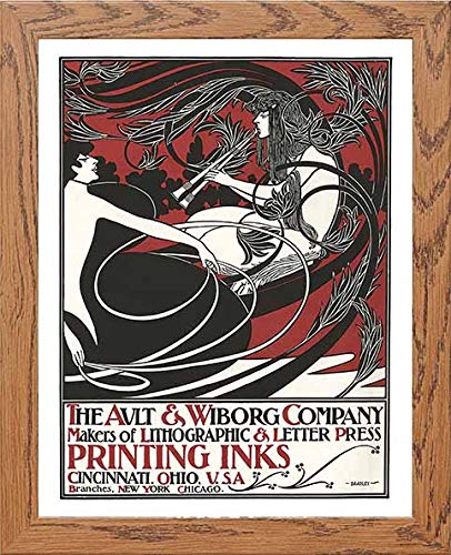 Vintage Poster Ault Wiborg Company Advertising in Wood frame, premium wall art print