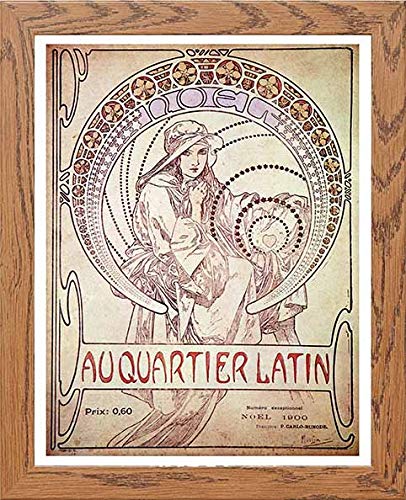 Vintage Poster Alphonse Mucha in Wood frame, premium wall art print